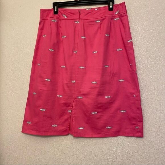 Pendleton hot Pink Dragonfly Embroidered whimsy fairycore cotton Skirt Size 14 - Picture 2 of 8
